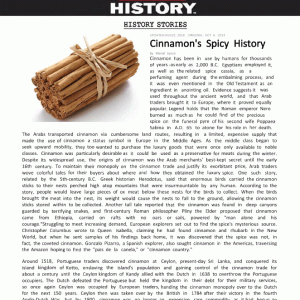 Ceylon Cinnamon - The spicy history
