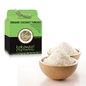 Kokonati Organic Coconut Threads 250g in bowl
