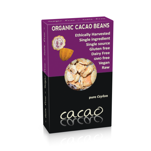 Organic dried Cacao beans with husk 100G