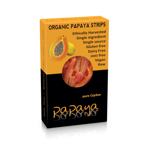 Organic dried papaya strips 100g