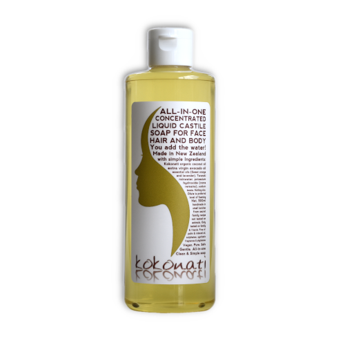 Kokonati Liquid Castile Soap for Face, Body & Hair with Organic coconut oil 500ml