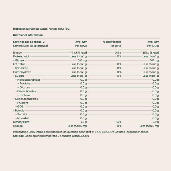 Konjac Noodles (250g drained) Ceylon Kokonati